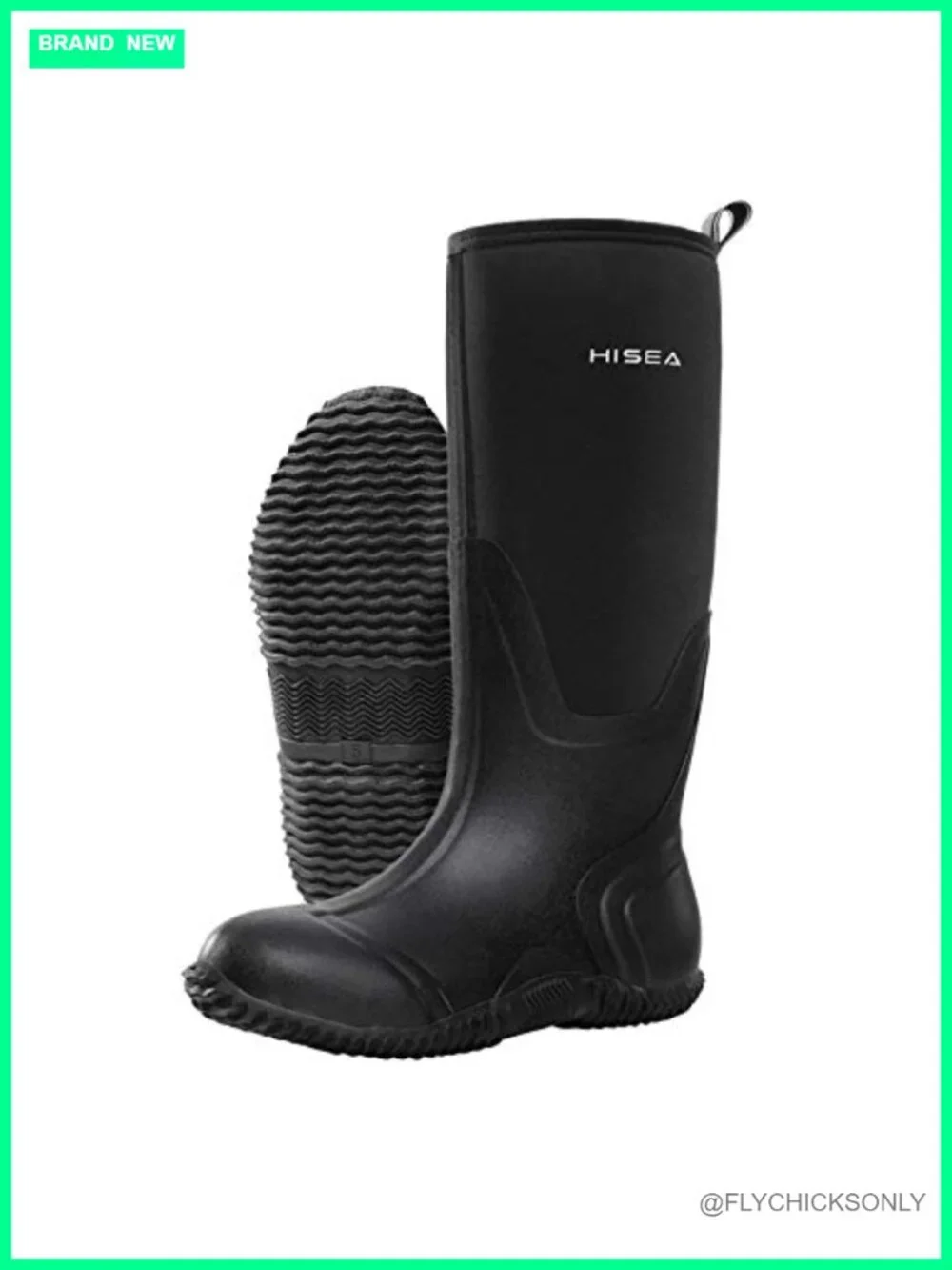 Women's Knee High Rain Boots Waterproof Insulated Neoprene Mud Anti-Slip
